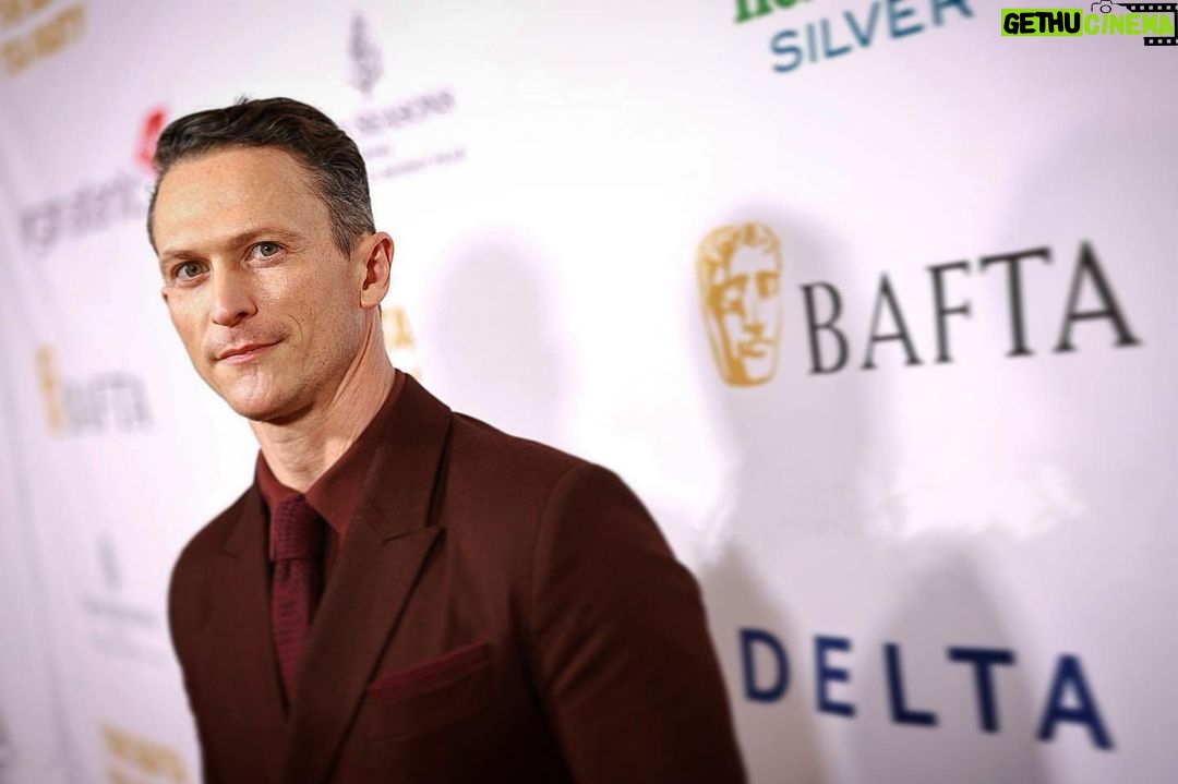 Jonathan Tucker Instagram - "A true warrior, like tea, shows his strength in hot water." - @princeandprincessofwales #bafta tea party Los Angeles, California