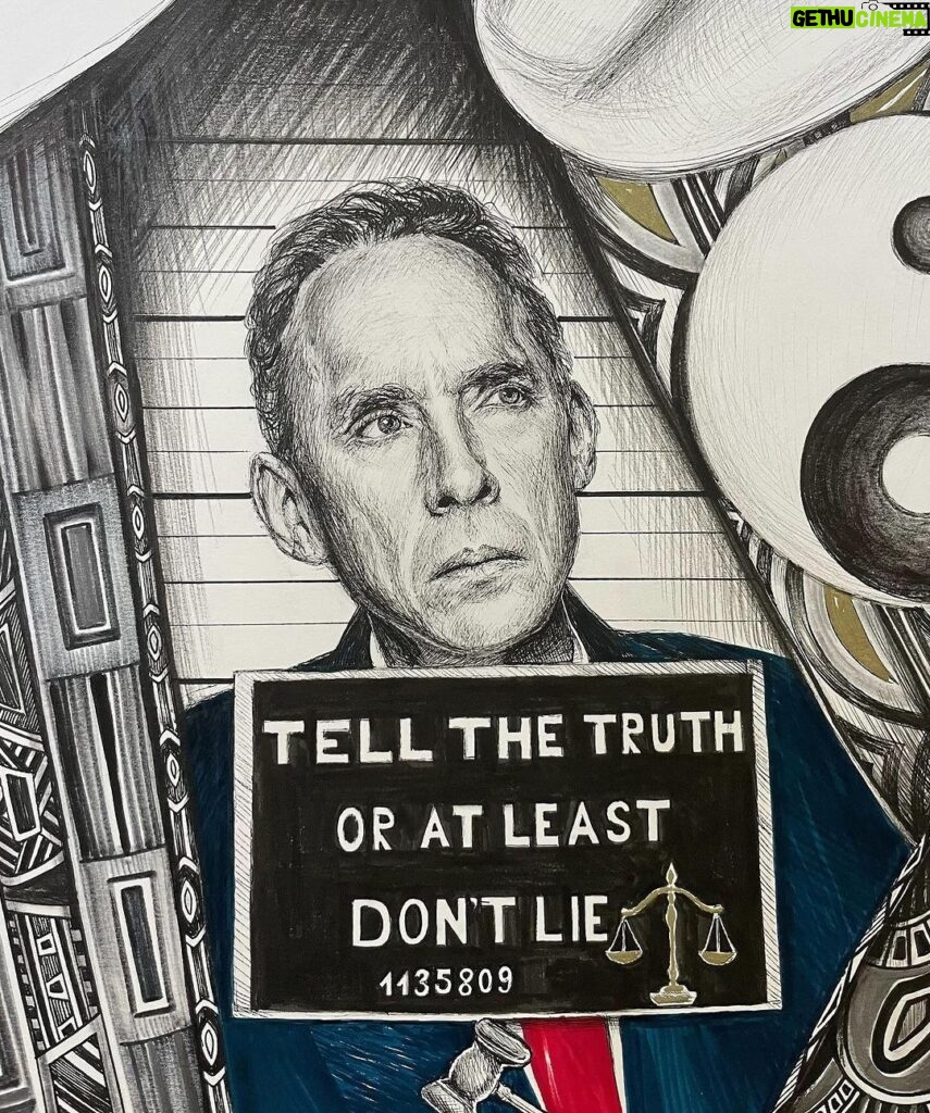 Jordan B. Peterson Instagram - I have this artist’s portrait of Rogan up on the wall in the main floor of my house.