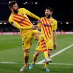 Jordi Alba Instagram - Llegenda del @fcbarcelona! Ha sigut un honor i una gran sort defensar al teu costat aquesta samarreta durant tots aquests anys i compartir moltíssims moments històrics que tots els culers de cor, com tu, hem gaudit tant. Et trobarem molt a faltar al vestidor i al camp, però ens queda per sempre l'amistat que ens uneix i el teu llegat com a blaugrana. Molta sort en el futur i gràcies per tot, Geri! Leyenda del @fcbarcelona! Ha sido un honor y una gran suerte defender junto a ti esta camiseta durante todos estos años y compartir muchísimos momentos históricos que todos los culers de corazón, como tú, hemos disfrutado tanto. Te echaremos mucho de menos en el vestuario y en el campo, pero nos queda para siempre la amistad que nos une y tu legado como blaugrana. Mucha suerte en el futuro y gracias por todo, @3gerardpique! 💙❤️ #Sempr3