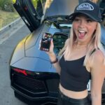Jordyn Jones Instagram – I JUST BOUGHT AN AVENTADOR LP700-4 ROADSTER ❤️‍🔥❤️‍🔥 just in time for these amazing gas prices 😵‍💫 plz enjoy these videos of me taking delivery of my first supercar 🤭 also peep the pic with my lockscreen because manifestation is real ♓️ #V12Girl Los Angeles, California