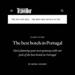 José Pedro Vasconcelos Instagram - É com muita honra que agradecemos a inclusão da Imani Country House nesta curta seleção de melhores Hotéis de Portugal feita pela Conde Nast Traveller e ao lado de hotéis tão prestigiados. Obrigada à Conde Nast Traveller e à jornalista Abigail Malbon.