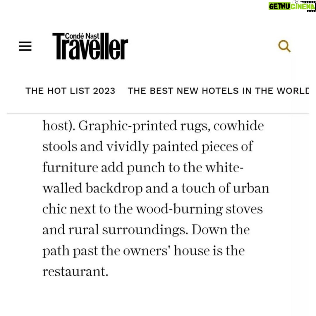 José Pedro Vasconcelos Instagram - É com muita honra que agradecemos a inclusão da Imani Country House nesta curta seleção de melhores Hotéis de Portugal feita pela Conde Nast Traveller e ao lado de hotéis tão prestigiados. Obrigada à Conde Nast Traveller e à jornalista Abigail Malbon.