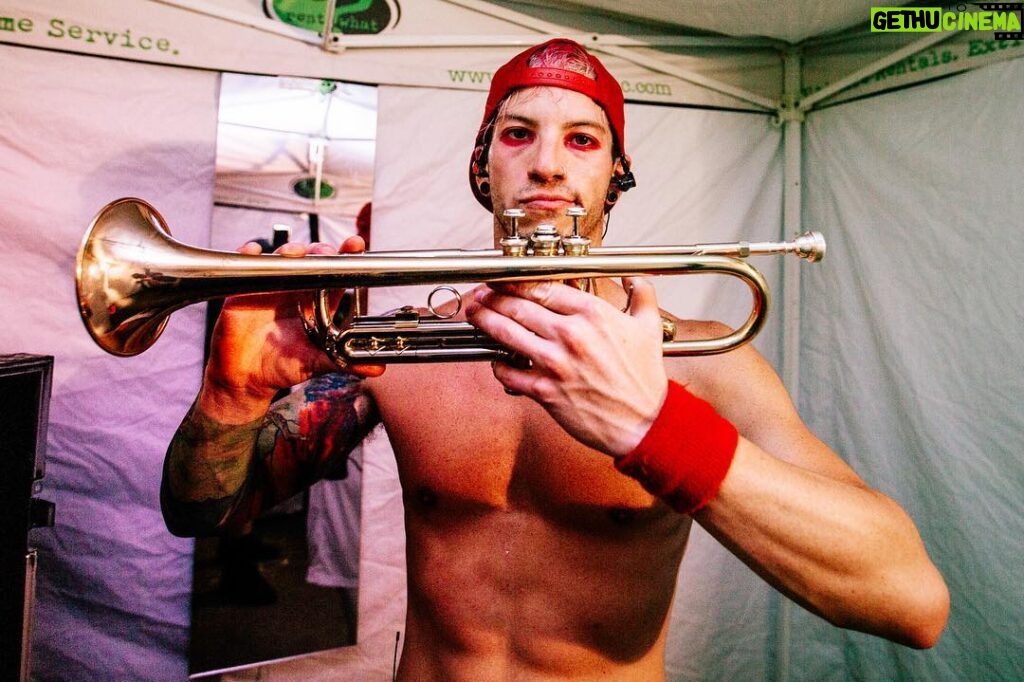 Josh Dun Instagram - i don't actually suck at the trumpet, it's just broken.