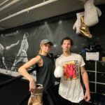 Josh Dun Instagram - debby is a boss at boxing and i sweat through my blink 182 shirt Very Tired