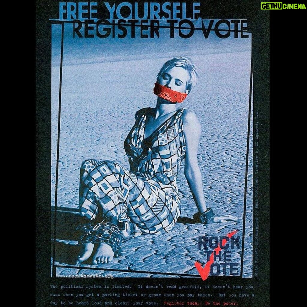 Josie Bissett Instagram - #throwbackthrusday @probinsonart @mtv @RocktheVote campaign for the 1996 elections. Your vote is your power and together, we can make our voices heard. #vote