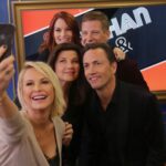 Josie Bissett Instagram - After show selfie! Don't miss our #MelrosePlace reunion on @StrahanSaraKeke tomorrow, Wednesday at 1pm E/12p C/P! #SSK @lauraleightonforreal @daphnezuniga #DougSavant #courtneythornesmith #Andrewshue Times Square, New York City