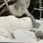 Josie Bissett Instagram - I have been sorting through “memorabilia“ this past week. This one captures my heart ❤️ a photograph of my son Mason @mason8estes , in awe of his newborn baby sister Maya @maya.estess 🌹 ❤️🙏#memories #grateful #blessings
