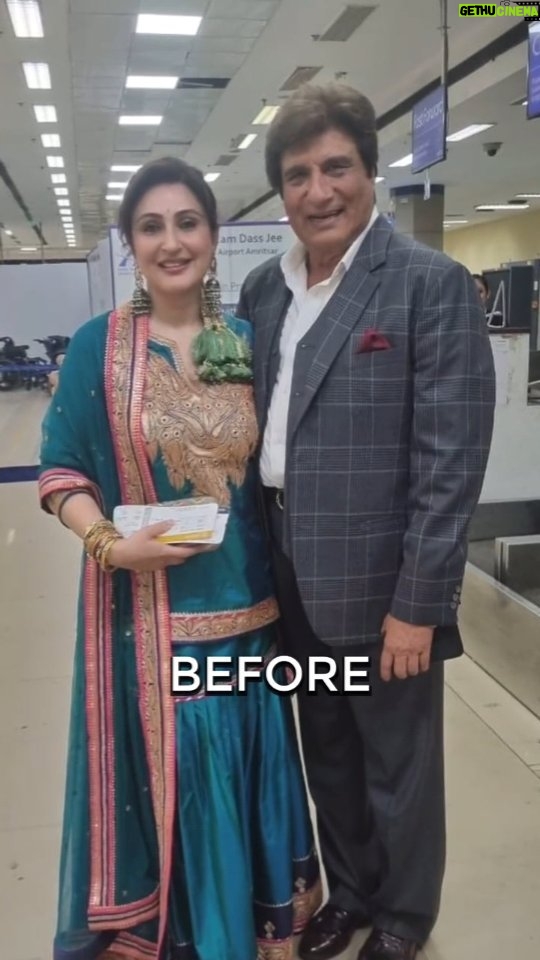 Juhi Babbar Instagram - πββοΈ Ek point ke baad toh Zindagi Slow down kar he deti hai, toh Jab Tak BHAAG sakte ho toh BHAAGOOO! πββοΈ And this was so much fun. Papa and I were attending a very special wedding in Amritsar; we just made it in the nick of time for our return flight. Yes, we both came to the airport in the shaadi attires. Well for men, it doesn't make much of a difference, but I felt like a walking, talking mannequin straight out of an Indian wear showroomπ
But my life is all about BHAGAM BHAGG, and here I am in the lounge, coming out of the Shaadi Attire into my Normal Casual Attire. β¨β¨ PS: I think my theatre training of quick costume changes backstage has helped me achieve this swiftness. π #LifeAfterThePoint #RunForLife #WeddingFun #AirportStyle #ShaadiAttire #IndianWearShowroom #OutfitOfTheDay #BHAGAMBHAGG #LoungeVibes #CasualVibes #QuickChanges #BackstageMagic #SwiftnessAchieved #NickOfTime #AmritsarDiaries #DressUpDrama #WalkingMannequin #OutOfPlaceFeels #ReturnFlightRush #DadAndMe #FamilyFun #TheatreTraining #RajBabbar #JuhiBabbarsoni