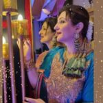 Juhi Babbar Instagram - Wore this stunning outfit by my friend Shabana Khan for a very special wedding in Amritsar. ✨ It's a Sharara Kameez inspired by the vibrant colors of peacock feathers, with Kashmiri cordwork embroidery. 🦚 I am such a fan of Indian embroideries, fabrics, colors, and motifs—nothing beats our handwork. ✨💕✨ Thanku @kajribabbar for these lovvvvely pics😘 #IndianFashion #WeddingAttire #PeacockInspiration #KashmiriEmbroidery #TraditionalElegance #AmritsarDiaries #HandcraftedBeauty #CelebrationStyle #FestiveFashion #FriendsCreation #ShabanaKhan #Ethnic #IncredibleIndia #SpecialDay #Fashionista #ColorfulCelebration #ShararaLove #HandworkMagic #Juhibabbarsoni