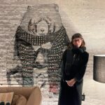 Julia Pott Instagram - We were walking past the @moxytimessquare night at midnight and I said ooh wait I think they painted one of my illustrations on the wall here in 2015, and we strolled to the bar, turned a corner and there she was. Art imitates life, write what you know, I will be taking all my New York meetings from here from now on and Taylor, my bear has your scarf 🐻