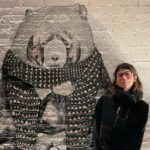 Julia Pott Instagram - We were walking past the @moxytimessquare night at midnight and I said ooh wait I think they painted one of my illustrations on the wall here in 2015, and we strolled to the bar, turned a corner and there she was. Art imitates life, write what you know, I will be taking all my New York meetings from here from now on and Taylor, my bear has your scarf 🐻