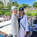 Julianna Margulies Instagram - So much fun at Wimbledon! Laughed, watched, sipped some Pimms and even got a sweaty hug from Tiafoe after his victory in the first round. @chelseahandler thanks for being my date! 💕 #wimbledon