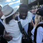 Julianna Margulies Instagram - So much fun at Wimbledon! Laughed, watched, sipped some Pimms and even got a sweaty hug from Tiafoe after his victory in the first round. @chelseahandler thanks for being my date! 💕 #wimbledon