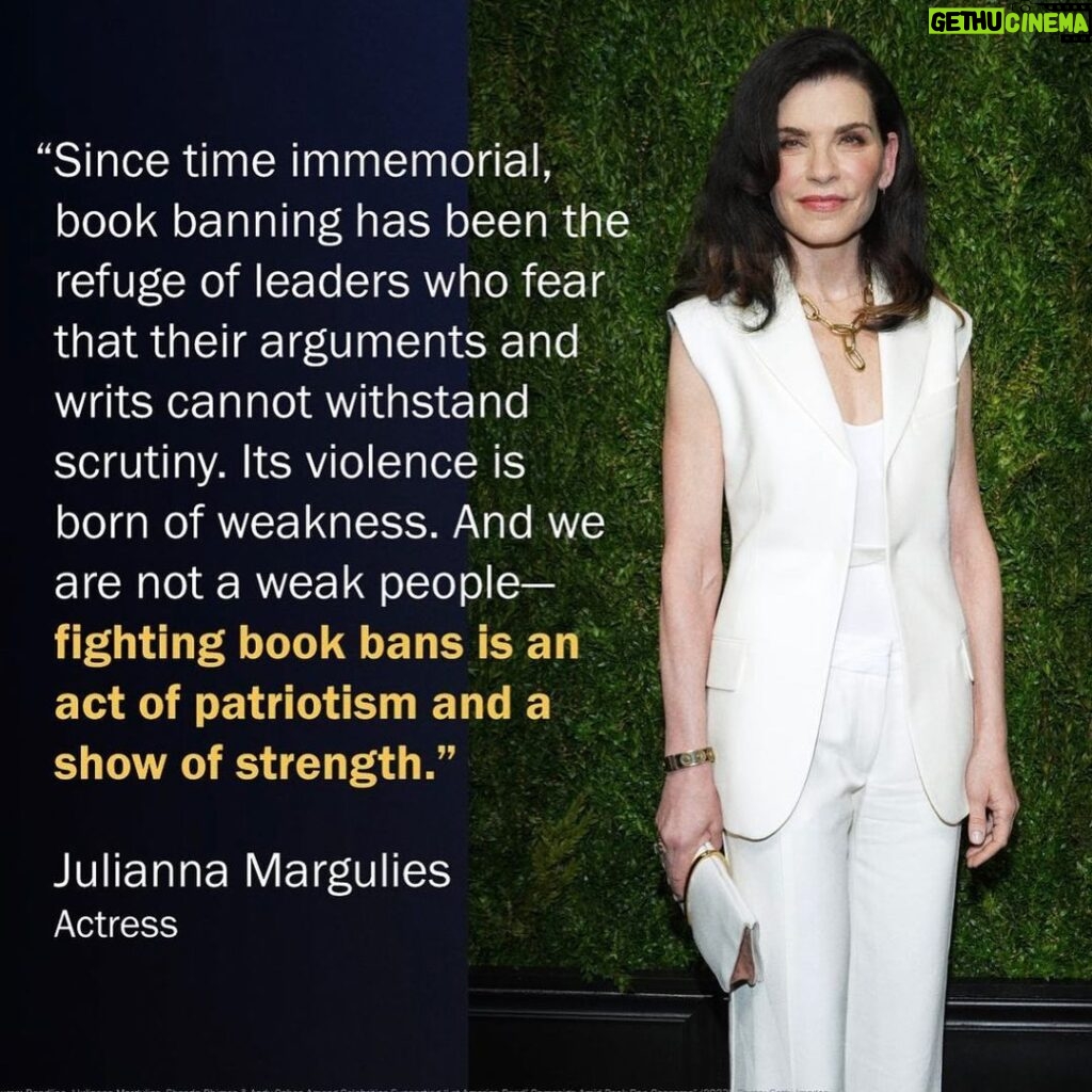 Julianna Margulies Instagram - #letamericaread #stopbanningbooks