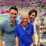 Julianna Margulies Instagram - What an amazing day @usopen yesterday for the men’s semifinals! Thank you so much @cadillac for hosting us! We took my father-in-law for his 80th birthday and had the best time Happy Birthday Ken! We love you! #usopen #cadillac #usta Also… because people keep asking: the jumpsuit I’m wearing is from @narciso_rodriguez capsule collection for @zara