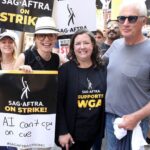 Julianna Margulies Instagram - Amazing who you bump into walking the picket line! Love that my movie husband came out to support! #sagaftrastrike2023 #sagaftrastrong #wecandoit