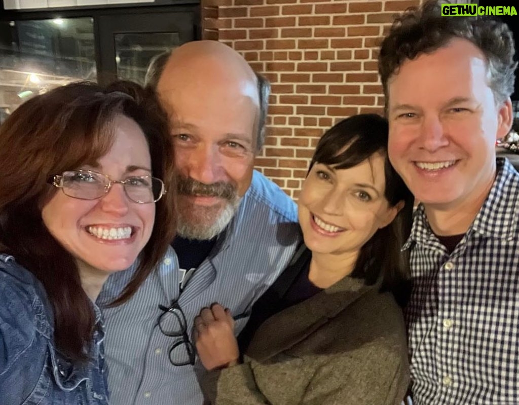 Julie Ann Emery Instagram - There’s something so beautiful about friends who were there at the beginning of grown up life. 💜 these two. #DinnerWithFriends at the DELICIOUS @belvederelancaster