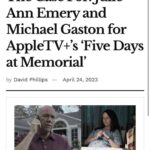 Julie Ann Emery Instagram - While having my morning tea, this insanely lovely #emmyawards article was sent to me. I am so incredibly proud of #FiveDaysAtMemorial @appletv Thank you @brotherjulius83 for writing about the show and continuing to spotlight our work to bring folks inside the humanity of a disaster. And in my character’s case, the moment that Hope for Humanity was lost. If you haven’t yet, now is an excellent time to binge our “heartbreakingly beautiful” show. @flatfootgaston @hagermolly and sweet @babyhuey51 also get lovely shout outs here. As well as @carltoncuse & John Ridley’s brilliant writing.