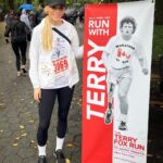 Julie Stewart-Binks Instagram - Thank you to everyone who supported the @terryfoxfoundation benefitting @memorialsloankettering cancer research. Such an inspiring and important fundraiser started by Terry Fox, a Canadian Hero. For some of my followers that might not know, after being diagnosed with cancer and having leg amputated, Terry wanted to raise cancer awareness and ran 26 miles a day in his “Marathon of Hope” across Canada. He started in Newfoundland, and my mom actually interviewed him in London, Ontario. Sadly, he never made it past Thunder Bay, as the cancer had spread to his lungs. But every year, we carry on his legacy in hopes of helping others, exactly what his mission was. 💕 “Even if I don't finish, we need others to continue. It's got to keep going without me.” - Terry Fox Thanks to @canadanyc for always putting on such an incredible event - look how many Canadians there are in NYC! 🇨🇦💪 #terryfox #terryfoxrun #terryfoxfoundation #cancersucks Central Park