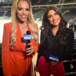 Julie Stewart-Binks Instagram - Hockey Night in New York 🏒👯‍♀️ #newyorkrangers #sny #nyrangers #newyork #hockey #sports #nyr #madisonsquaregarden Madison Square Garden
