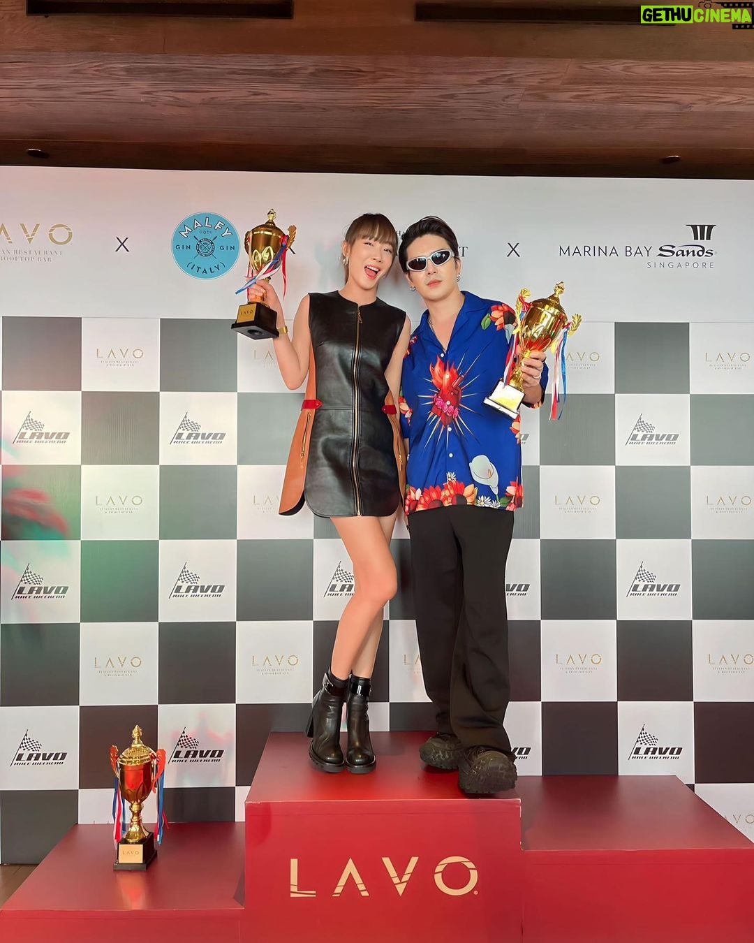 Julie Tan Instagram - Revving up the F1 weekend with a champagne brunch at @lavosingapore ❣️Fast cars, great company, and bubbles? Now that's what I call a winning formula! LAVO Singapore