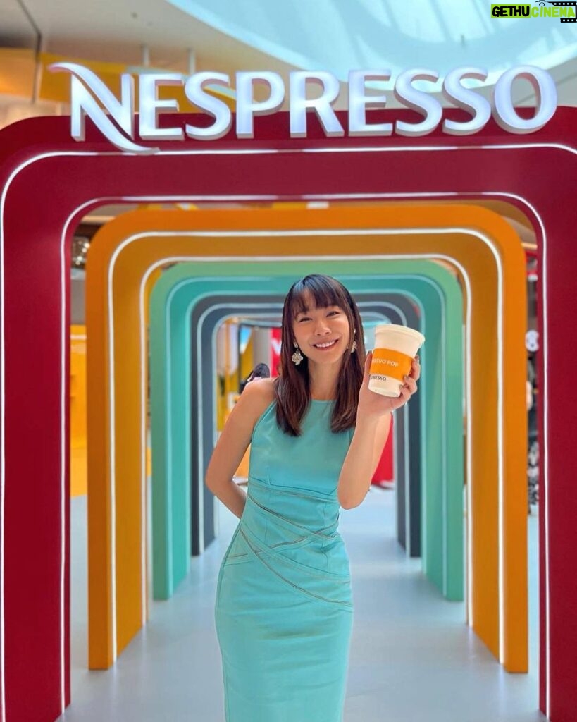 Julie Tan Instagram - Feeling extra vibrant at the Nespresso Vertuo pop-up at Vivo City! 👗I dressed in the new shades to celebrate the colorful VERTUO POP machines and had so much fun with the interactive displays and quiz. Guess what? I won a SGD20 voucher for my purchase of the VERTUO POP machine! 😍 But the best part of it all was enjoying the delicious coffee flavors for free, courtesy of Nespresso. Drop by and experience the goodness for yourself! ☕ @nespresso.sg #NespressoSG #VertuoPOP