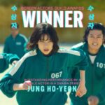 Jung Ho-yeon Instagram – SAG® Award Winner Jung Ho-yeon is a “mesmerizing presence” in #SquidGame, a breakout role that toes the line between survival and sacrifice.