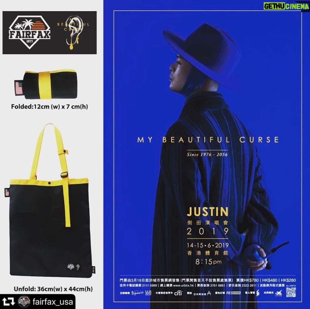Justin Lo Instagram - #repost @fairfax_usa ・・・ S/O to HK distributor @closet_hongkong lining up FAIRFAX to be one of the official collaboration with HONG KONG singer - Justin @justin.looo - The Beautiful Curse Tour - Fairfax x Justin Folding Eco Shopping Tote, Limited edition, act fast while stock last!! . . . . #justinlo #HongKongSinger #BeautifulCurseTour #officialcollab #FairfaxUSA #FashionBag #EcoShoppingTote #Cordura #MadeinUSA #Durable #WaterRepellent #LimitedEdition #hongkongcoliseum #14-15June #overlab #ClosetHK Available @justin.looo @overlabshop @hongkongcoliseum