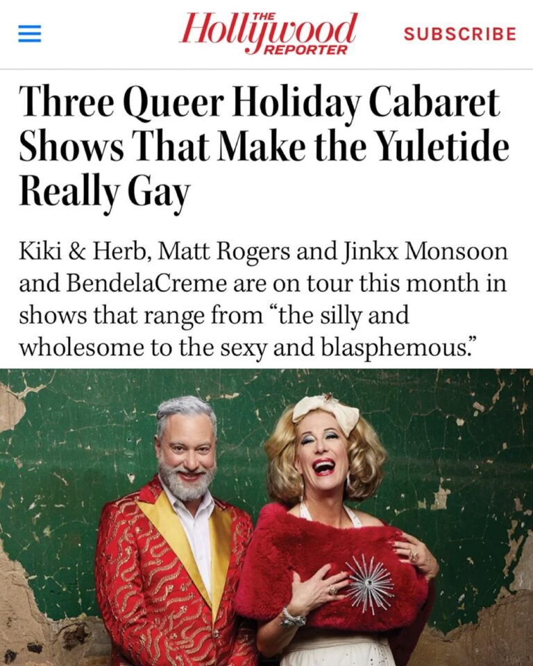 Justin Vivian Bond Instagram - I’m sure we’re the sexy and blasphemous ones! Thank you @hollywoodreporter. We’re hitting Los Angeles for our final show Saturday night! ♥️🎄💋❄️