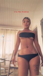 K. Michelle Instagram - Remember, You gone always be the problem when you don’t accept the bullshit. I tried to be quiet and accept what I was given not what I deserved, that ain’t me. BE YOURSELF FLAWS AND ALL. Idc idc idc “IM THE PROBLEM “ SEPT❤️ Follow my NEW music TikTok: kmichelleispuddin THANK YOU @mccoyarmy for my sculpting today❤️❤️❤️ Yep i’m dancing around like Brit😂❤️