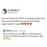K. Michelle Instagram – I cry like this now every freakin time I gotta eat. My heart breaks I love those freakin animal soooo much @peta we are feeling it. Where are my vegan recipes y’all are supposed to send me??? Thanks for trying to help me. I’m trying. Soooo hard. Be patient with us 😩❤️