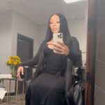 K. Michelle Instagram - New week! I think I went pretty darn hard. Beat the flu in 3 days , started tour, built a restaurant, photo shoot, and got absolutely no penis. I think that’s what you call a tough one! Welp, and my hair is always on point @lilbit_collections 😩❤️🌻 @kimberlyispuddin #moonshinemorticia