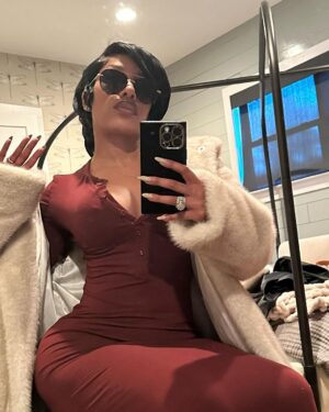 K. Michelle Instagram - Y’all, don’t want me to go and turn back to the Ole K, wearing bitches out some MF’in Dolce😉❤️