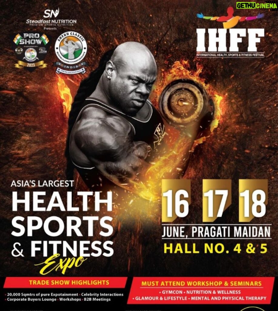 Kai Greene Instagram - Meet and Greet @kaigreene at the IHFF / SheruClassic ! #delhi #fitness #expo #ihff #sheruclassic Tag 5 friends to win free passes !! Pragati Maidan