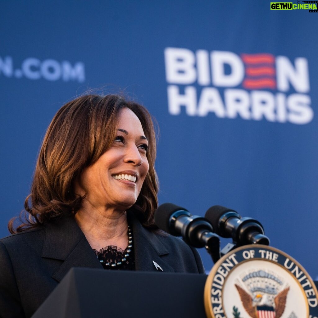 Kamala Harris Instagram - When we win Democratic majorities in Congress, President Biden will sign the following into law: A bill that reinstates the protections of Roe v. Wade An assault weapons ban The George Floyd Justice in Policing Act The John Lewis Voting Rights Advancement Act and Freedom to Vote Act And more. Elections matter.