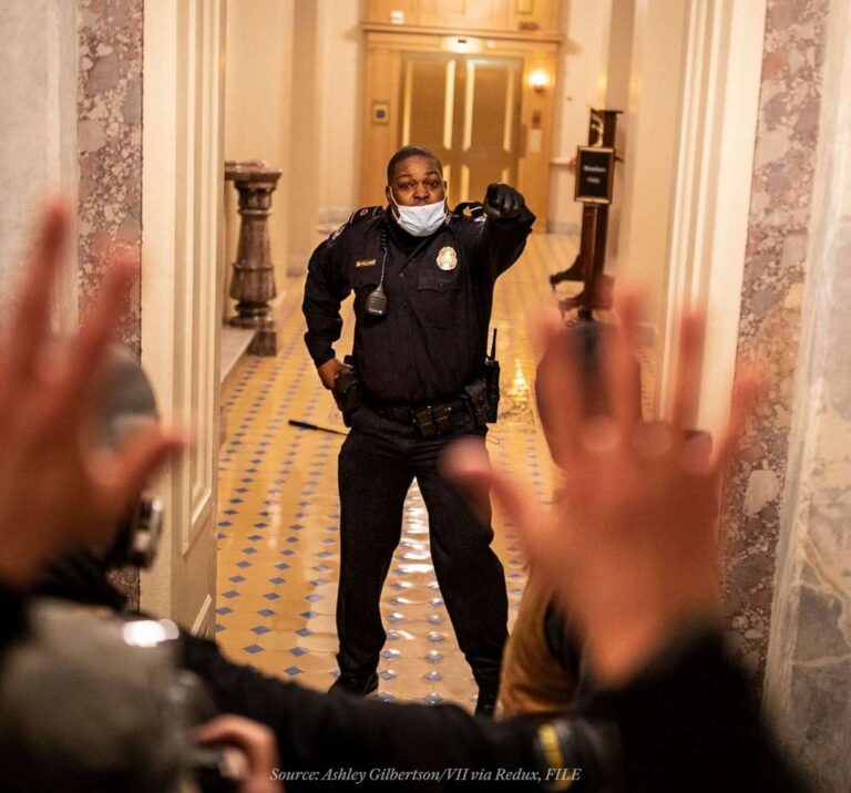 Kamala Harris Instagram - At 2:20 p.m. on this day in 2021, the Capitol went into lockdown. Around this time, Capitol Police officer Eugene Goodman diverted extremists who were steps from the Senate Chamber where members of Congress were still inside. The officers of the United States Capitol Police risked their own lives to save the lives of others. These heroes and patriots sacrificed so much to defend our nation, and in securing our Capitol, they secured our democracy.