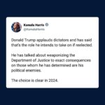 Kamala Harris Instagram - The choice is clear in 2024.