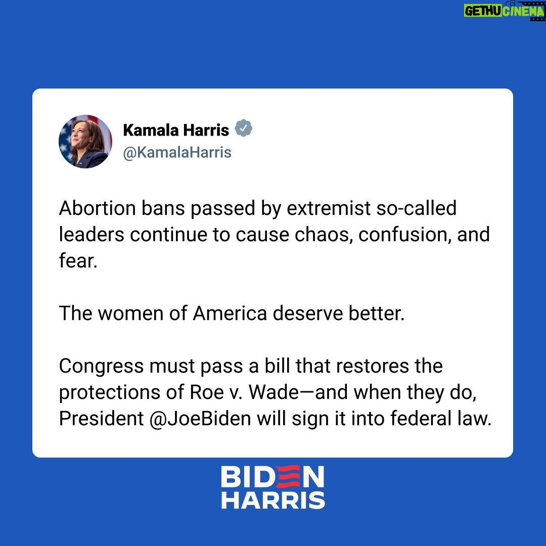 Kamala Harris Instagram - The women of America deserve better.