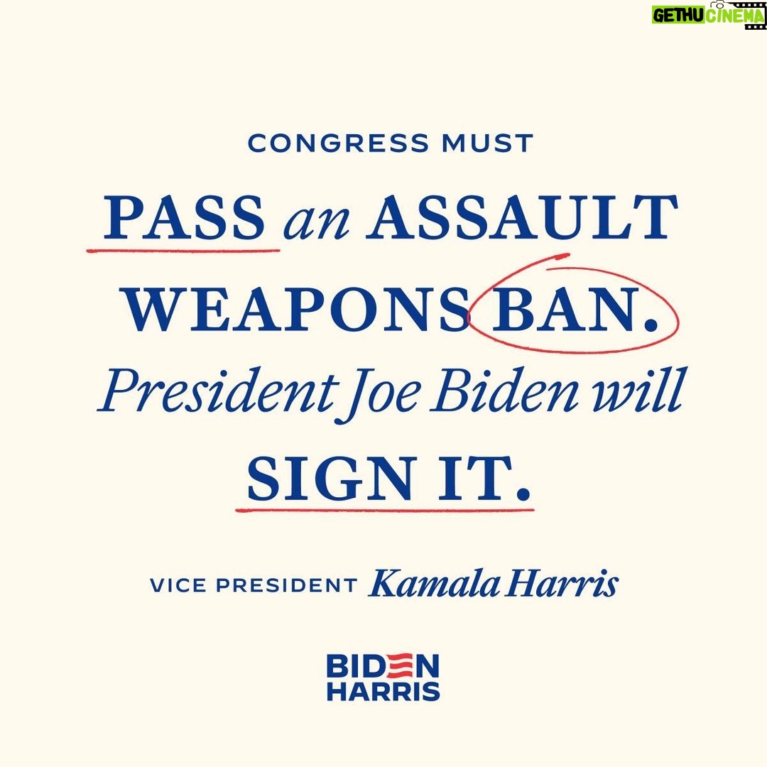 Kamala Harris Instagram - Congress must have the courage to act and renew the assault weapons ban.