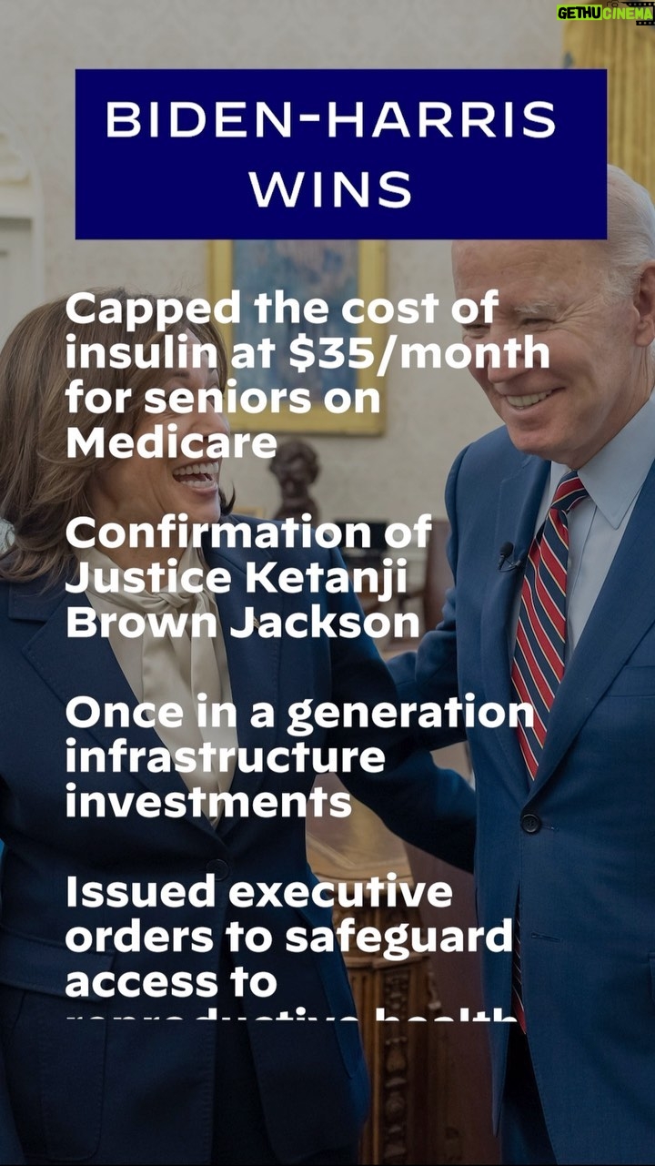 Kamala Harris Instagram - We are making historic progress. Now, let’s finish the job.
