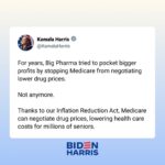 Kamala Harris Instagram - Thanks to our Inflation Reduction Act, Medicare can negotiate drug prices, lowering health care costs for millions of seniors.