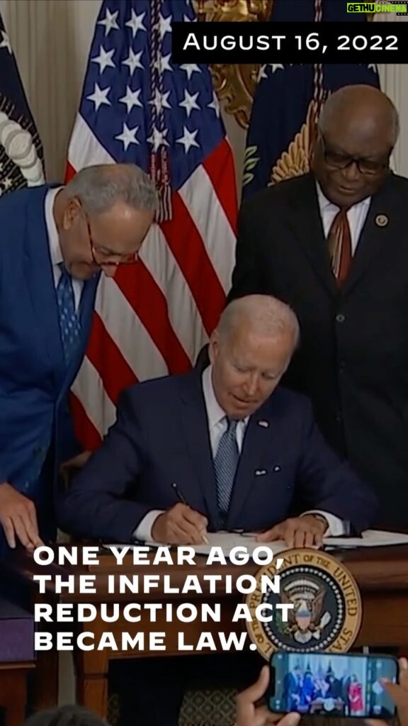 Kamala Harris Instagram - One year ago today, President @JoeBiden signed the Inflation Reduction Act into law—lowering health care and energy costs, tackling the climate crisis, and creating good-paying jobs.