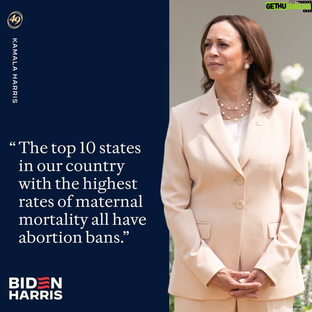 Kamala Harris Instagram - Extremists say they are motivated by the health and well-being of the women and children of America. In reality, they ignore the crisis of maternal mortality.