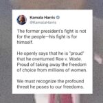 Kamala Harris Instagram - The former president’s fight is not for the people—his fight is for himself.