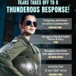 Kangana Ranaut Instagram - Praises have landed in for Tejas’ patriotism! 🇮🇳💥 #TejasTrailer out now! #Tejas In cinemas on 27th Oct. #BharatKoChhedogeTohChhodengeNahi @sarveshmewara @rsvpmovies @ronnie.screwvala @anshul14chauhan @varun.mitra @ashishvidyarthi1 @nair.vishak @shashwatology @rangoli_r_chandel @zainabburmawalla @pashanjal @nonabains @zeemusiccompany