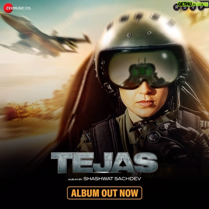Kangana Ranaut Instagram - Soulful. Action-packed. Patriotic ✨ These words describe Tejas’ album perfectly. 🎶 Album is out, tune in now. #BharatKoChhedogeTohChhodengeNahi #Tejas In cinemas on 27th Oct. @sarveshmewara @rsvpmovies @ronnie.screwvala @anshul14chauhan @varun.mitra @ashishvidyarthi1 @nair.vishak @shashwatology @rangoli_r_chandel @zainabburmawalla @pashanjal @nonabains @rashmeetkaur @arijitsingh @singerhariharana @thisissimran_ @kumaarofficial @shreyaghoshal @oshojain_ @sanjithhegde @zeemusiccompany