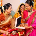 Kangana Ranaut Instagram - Sharing some precious moments from Ritu Ranaut’s Godbharai… Our hearts are full and we all are eagerly awaiting the arrival of Baby Ranaut … thanks for all your well wishes and blessings 🙏 🧿🧿🧿