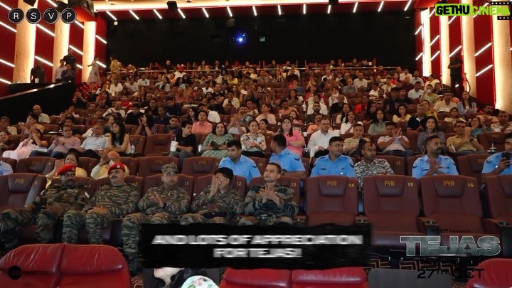 Kangana Ranaut Instagram - Here’s to when Armed Force Officers and their families celebrated the spirit of Tejas! 😍✨ The special screening echoed the unwavering spirit of patriotism. 🇮🇳 Watch #Tejas in cinemas on 27th October. #BharatKoChhedogeTohChhodengeNahi @sarveshmewara @rsvpmovies @ronnie.screwvala @anshul14chauhan @varun.mitra @ashishvidyarthi1 @nair.vishak @shashwatology @rangoli_r_chandel @zainabburmawalla @pashanjal @nonabains @zeemusiccompany