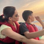 Kanika Maheshwari Instagram - Boat rides and bonding – creating memories that ride the waves of time. ⛵️👩‍👦❤️ #memories #qualitytime #family #bonding #momandson #fun #funtimes #happiness #happy #boat #boatride #boating #love #blessed #blessings #beauty #familytime #healing #serenity #smile #kanikamaheshwari