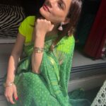 Kanika Maheshwari Instagram - Basking in the sun's applause, wrapped in the hues of a beautiful green saree. Nature's appreciation is the finest compliment. ☀️🌿💚 #nature #love #naturelove #sun #sunlight #green #greensaree #saree #sareelove #smile #beautiful #happy #happiness #blessed #blessings #sunray #sunkissed #kanikamaheshwari